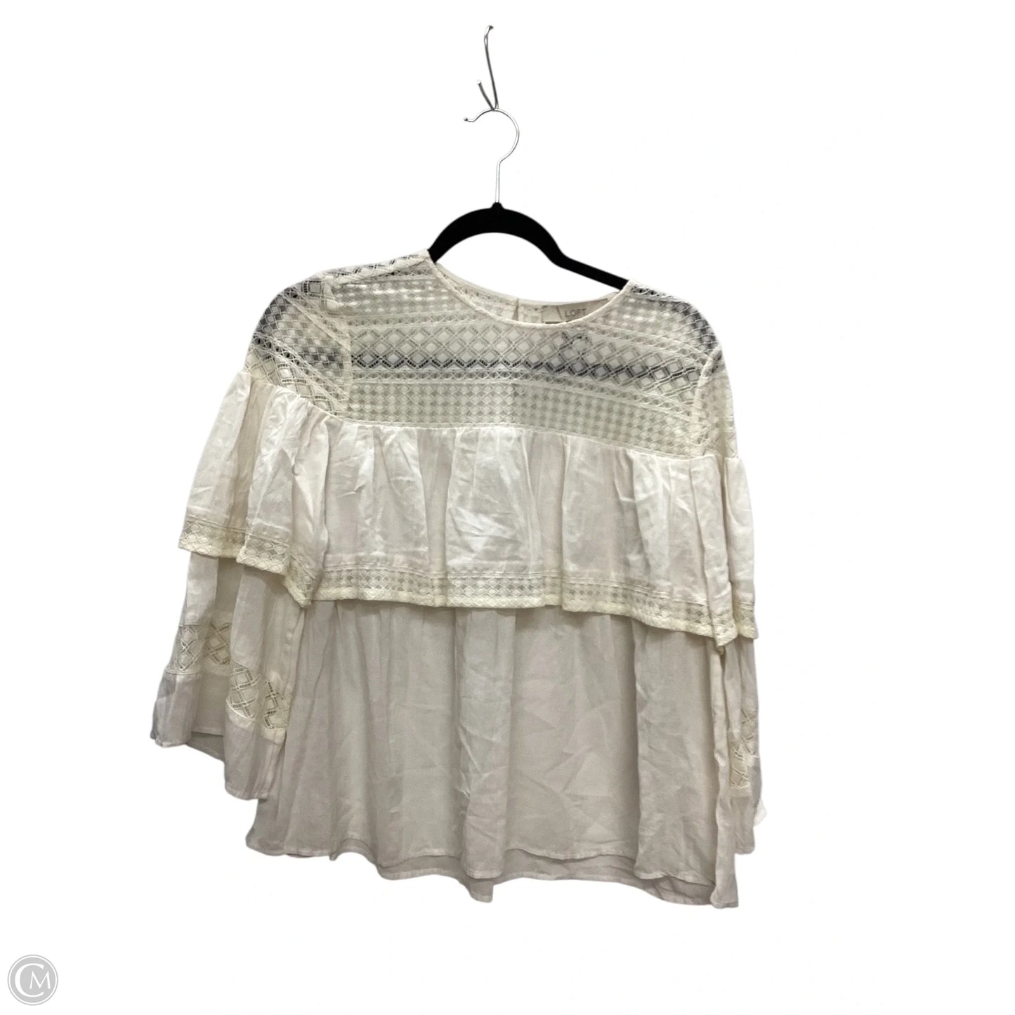 Top Long Sleeve By Loft In Cream, Size: S