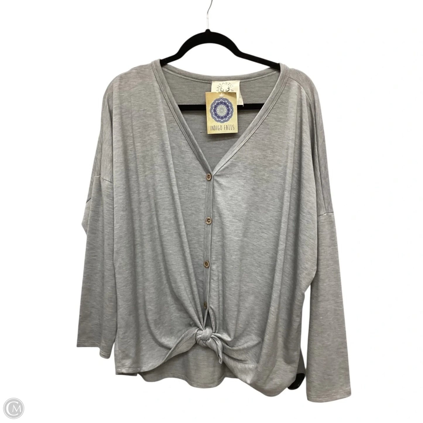 Top Long Sleeve By Fantastic Fawn In Grey, Size: L