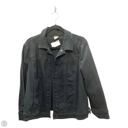 Jacket Denim By Chicos In Black, Size: Xlp