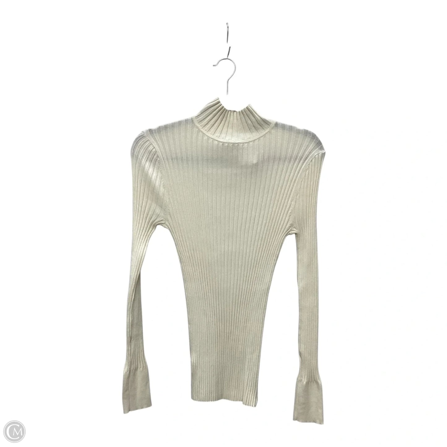 Top Long Sleeve Basic By Loft In Cream, Size: M