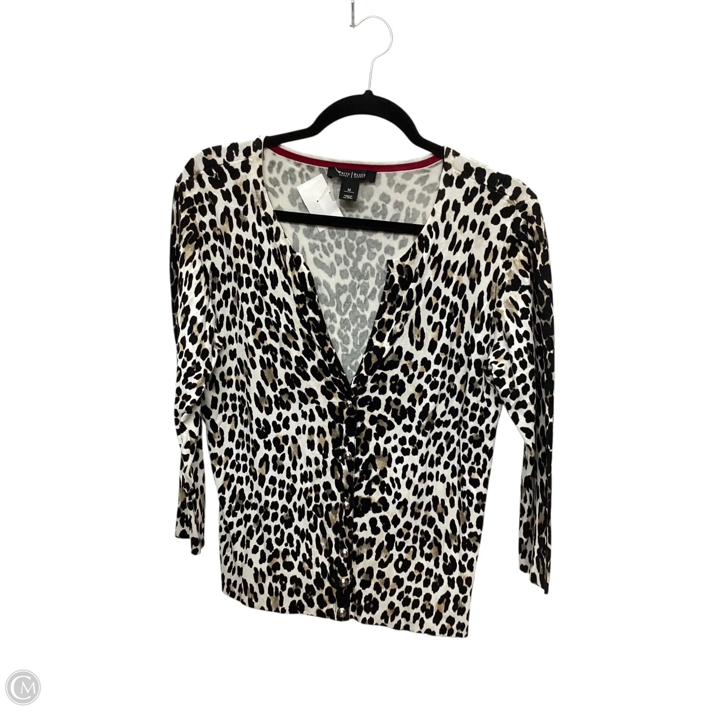 Cardigan By White House Black Market In Animal Print, Size: M