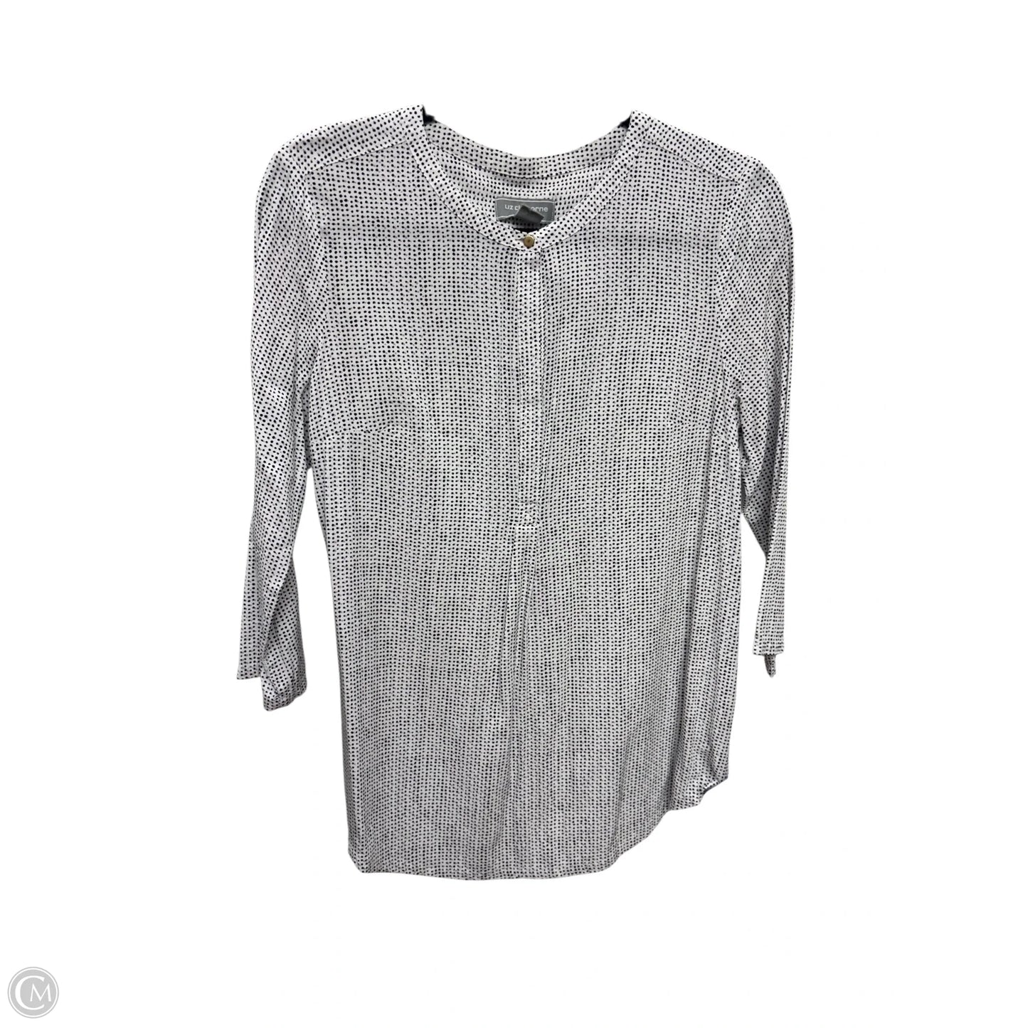 Top Long Sleeve By Liz Claiborne In White, Size: S