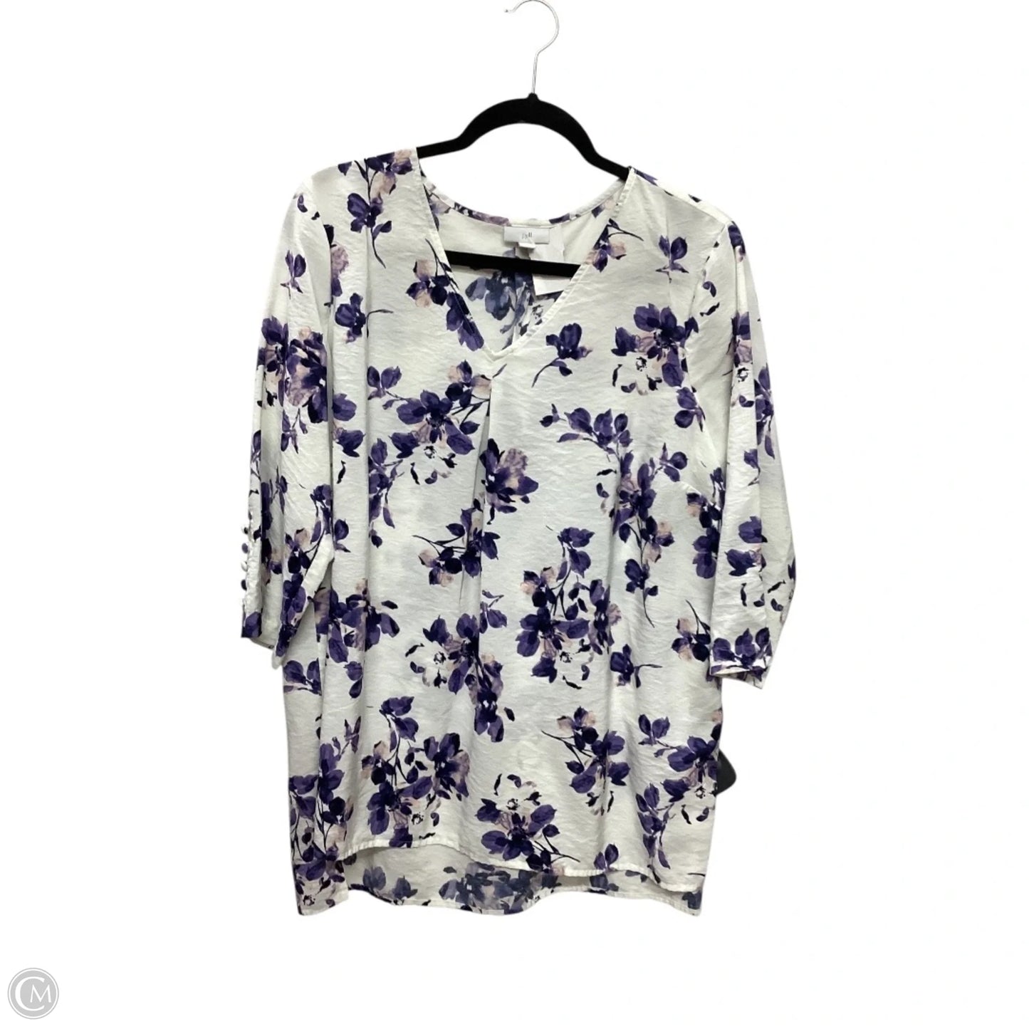 Top Long Sleeve By J. Jill In Floral Print, Size: Lp