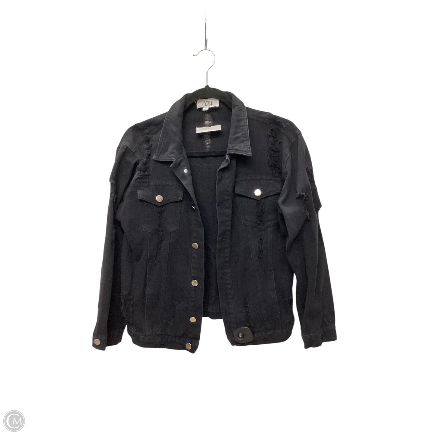 Jacket Denim By Clothes Mentor In Black Denim, Size: M