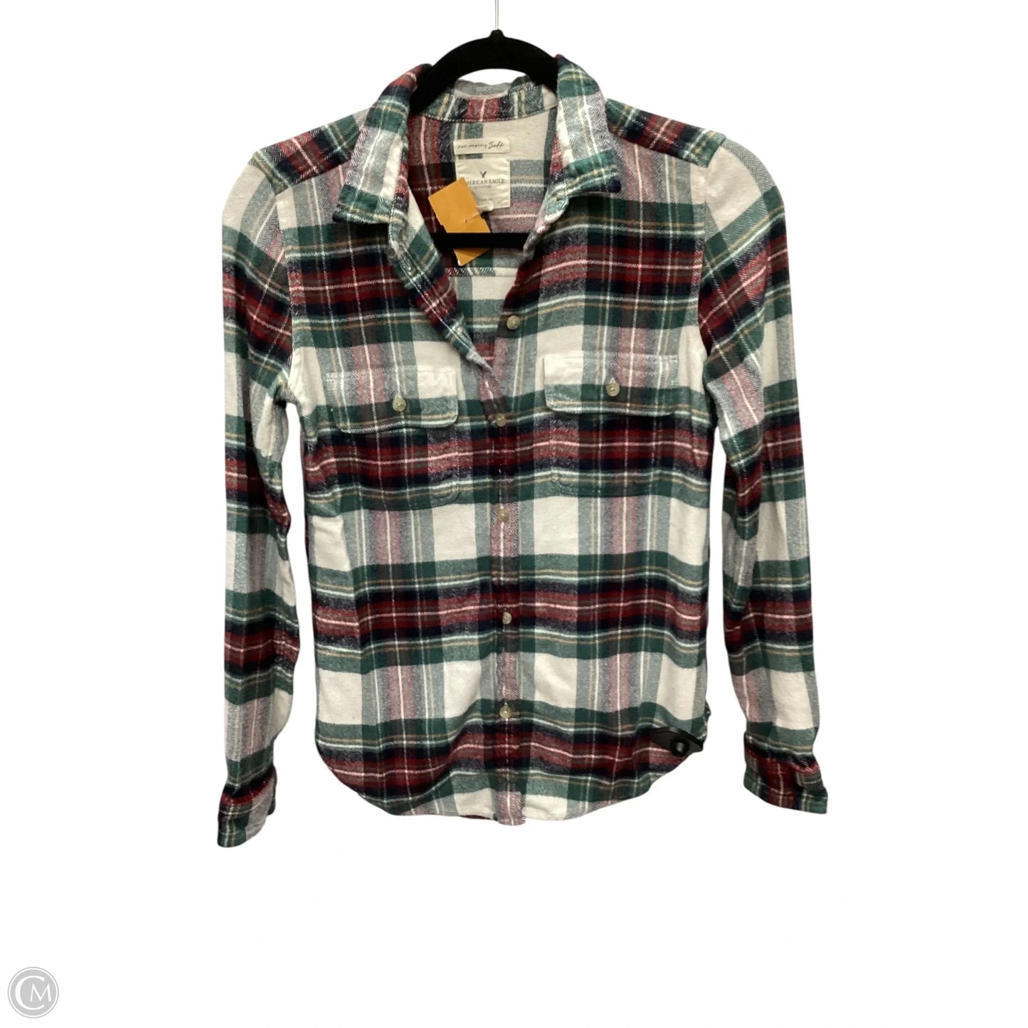 Top Long Sleeve By American Eagle In Multi-colored, Size: S