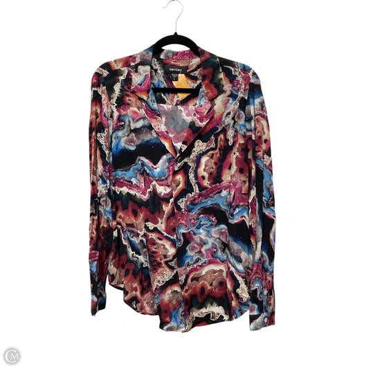Top Long Sleeve By Karen Kane In Multi-colored, Size: L