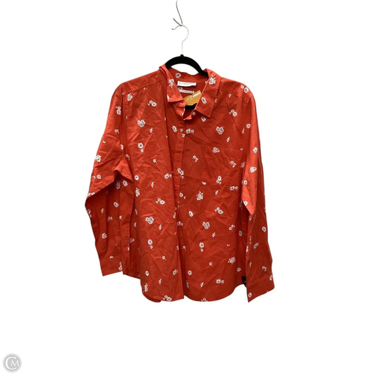 Top Long Sleeve By Lucky Brand In Orange, Size: L