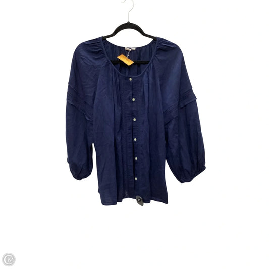 Top Long Sleeve By Gap In Navy, Size: L