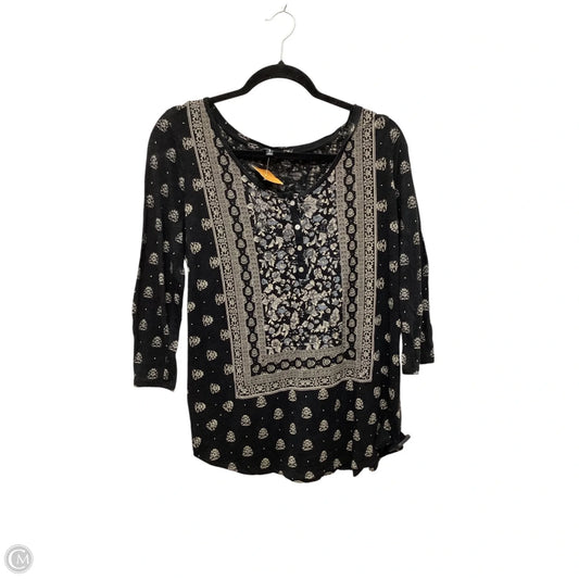 Top Long Sleeve By Lucky Brand In Black, Size: L