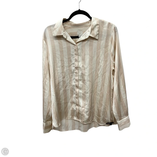 Top Long Sleeve By A New Day In Beige, Size: L