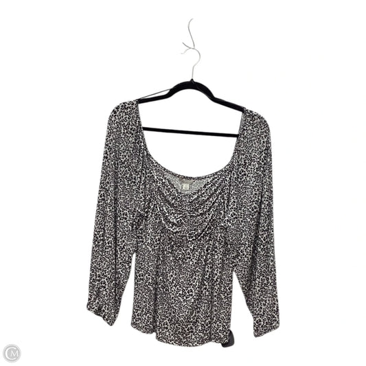 Top Long Sleeve By Cato In Animal Print, Size: L