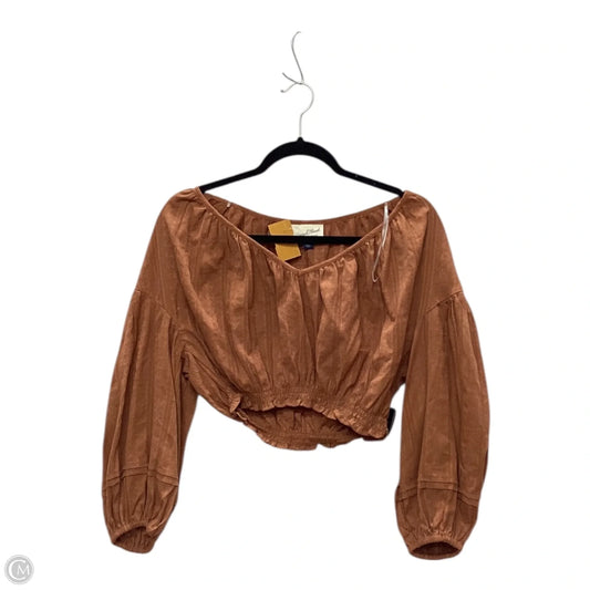 Top Long Sleeve By Universal Thread In Brown, Size: S