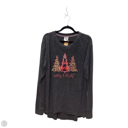 Top Long Sleeve By Clothes Mentor In Grey, Size: L