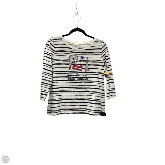Top 3/4 Sleeve By Talbots In Striped Pattern, Size: Mp