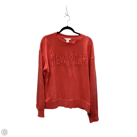 Sweatshirt Crewneck By H&m In Orange, Size: L