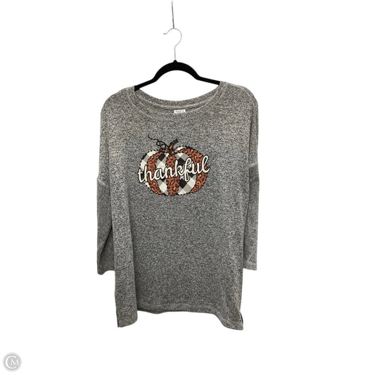 Top Long Sleeve Basic By Clothes Mentor In Grey, Size: L