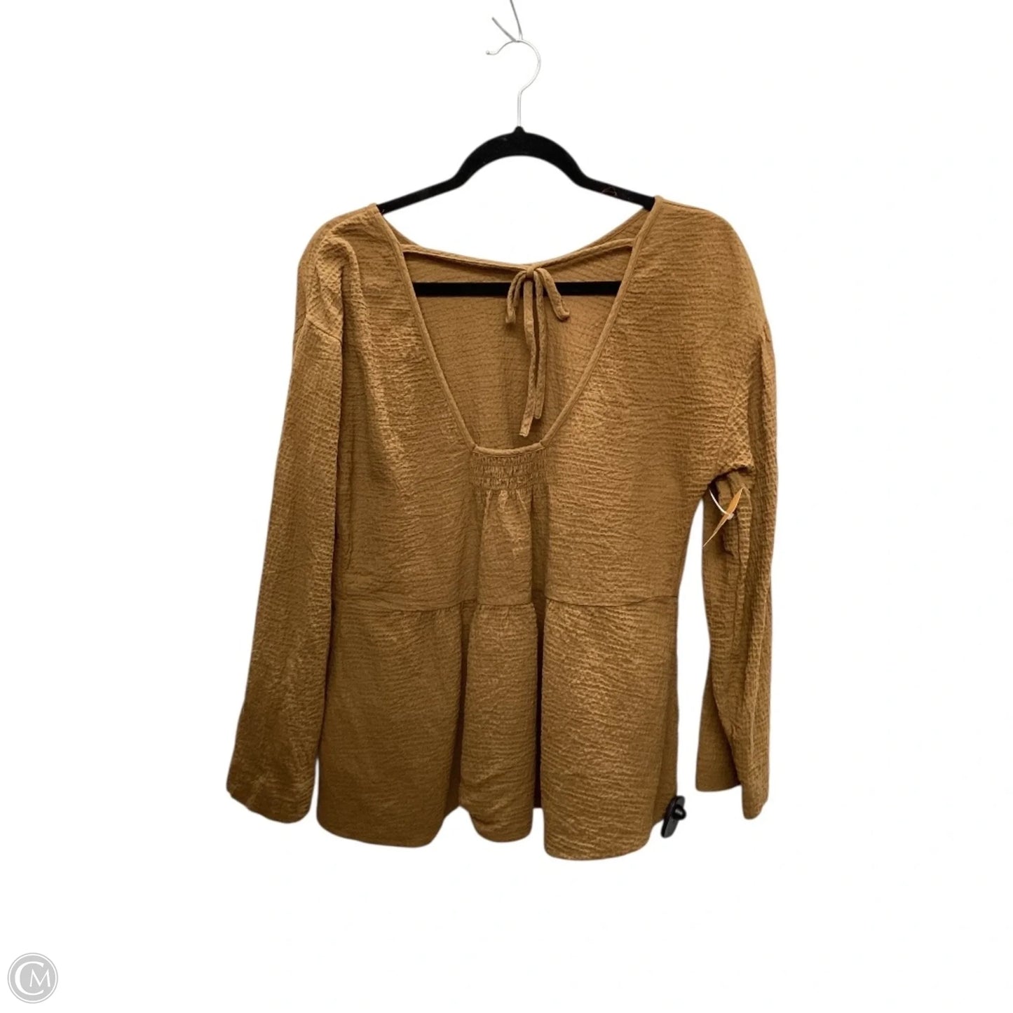 Top Long Sleeve By Madewell In Brown, Size: S