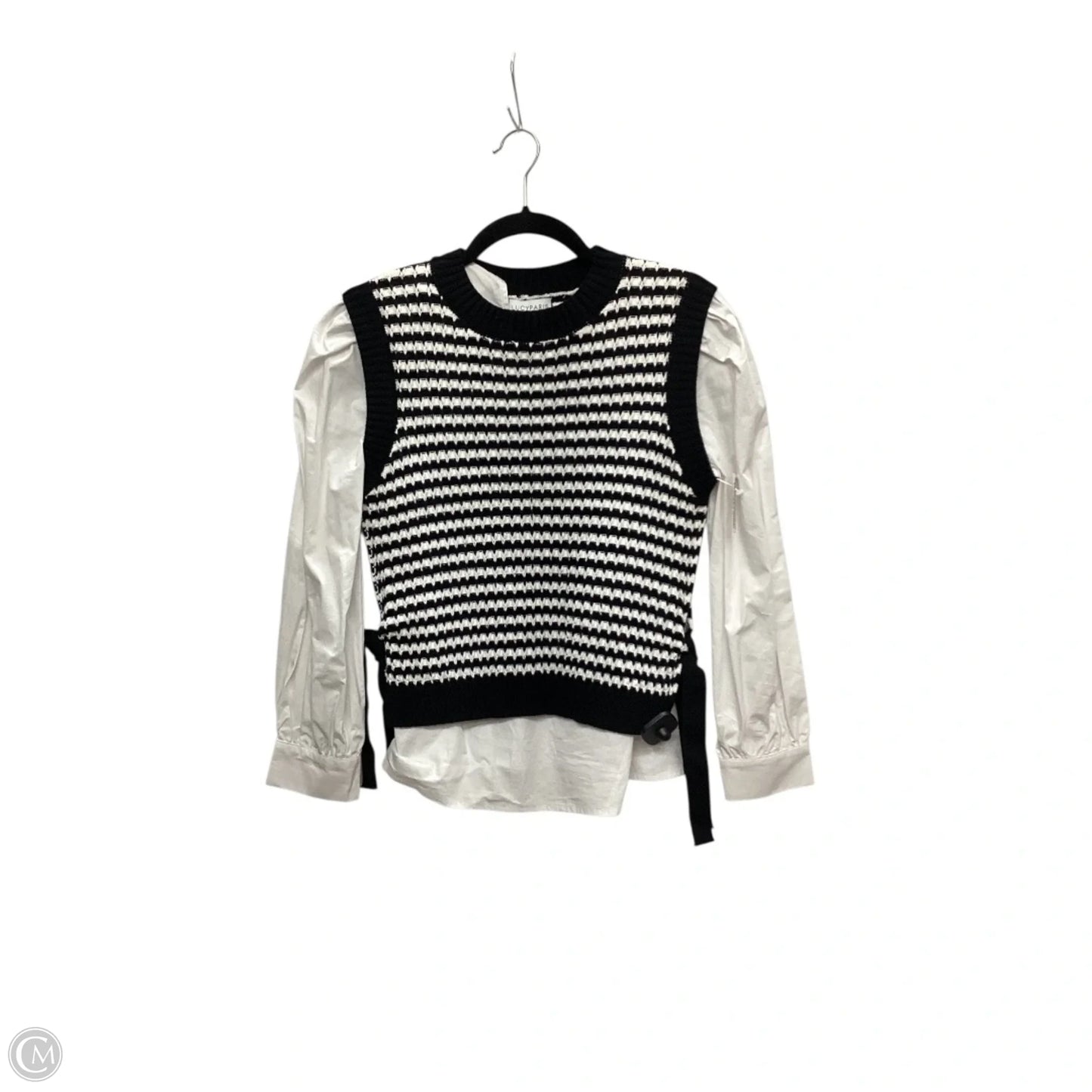 Top Long Sleeve By Lucy Paris In Black & White, Size: Xs