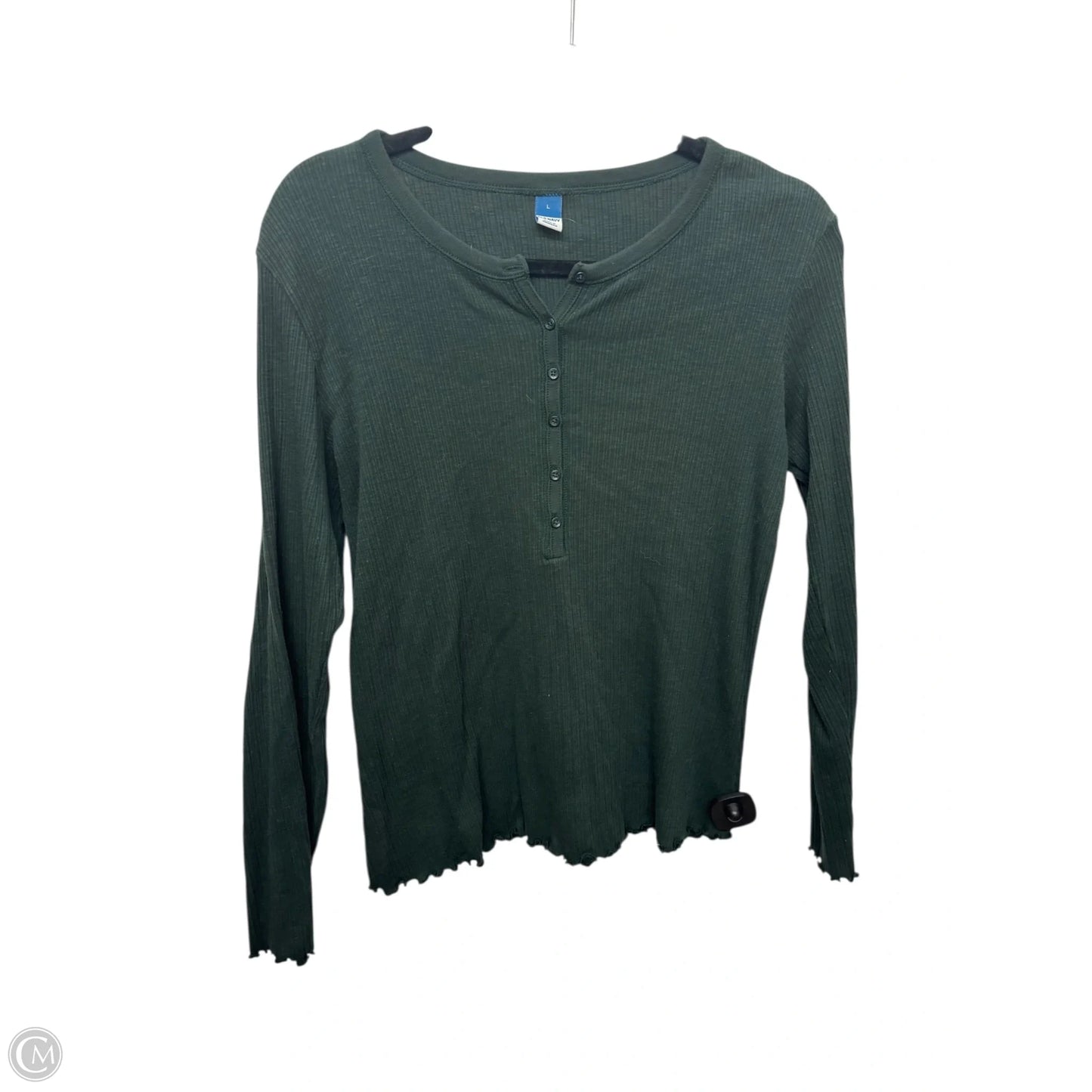 Top Long Sleeve Basic By Old Navy In Green, Size: L
