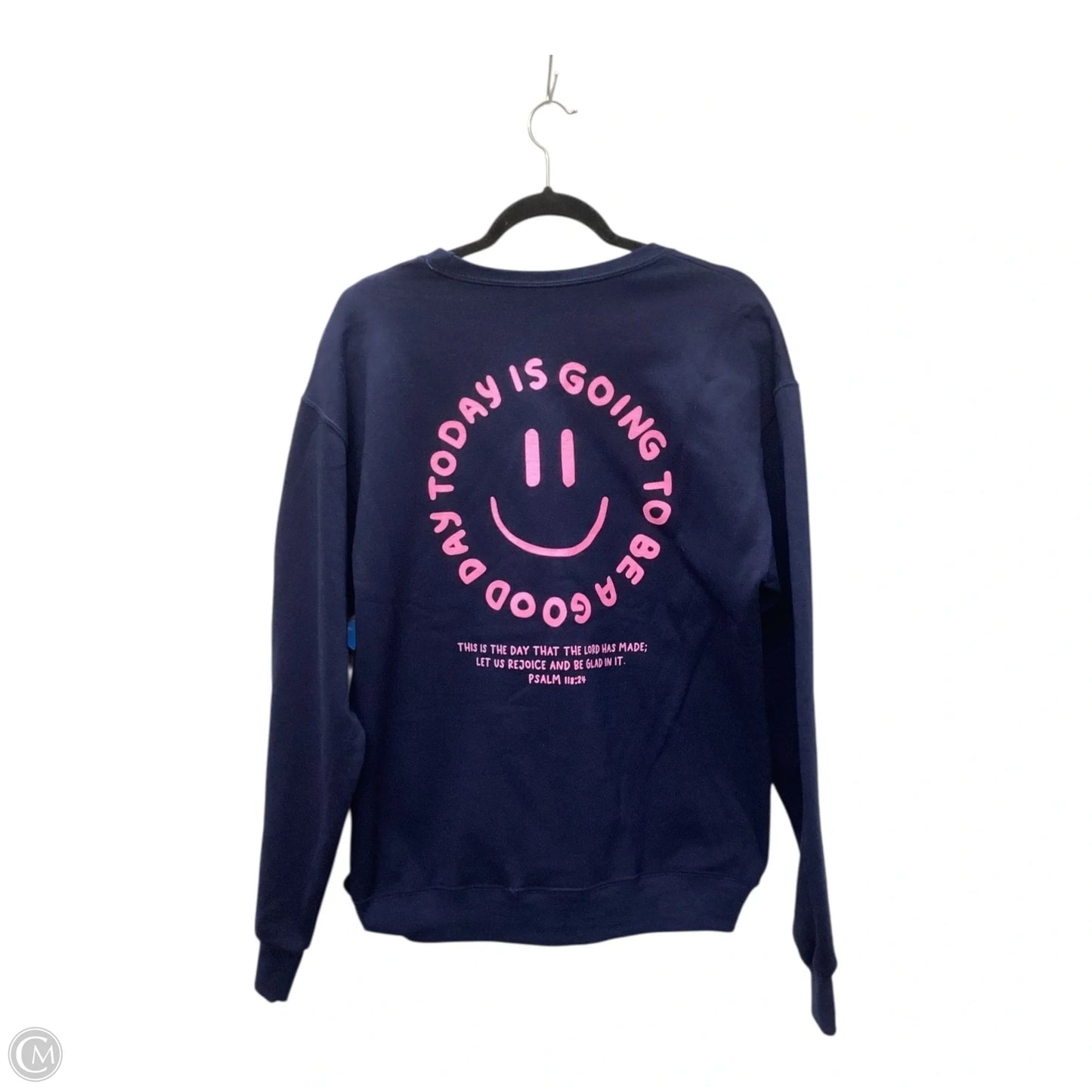 Sweatshirt Crewneck By Clothes Mentor In Navy, Size: M