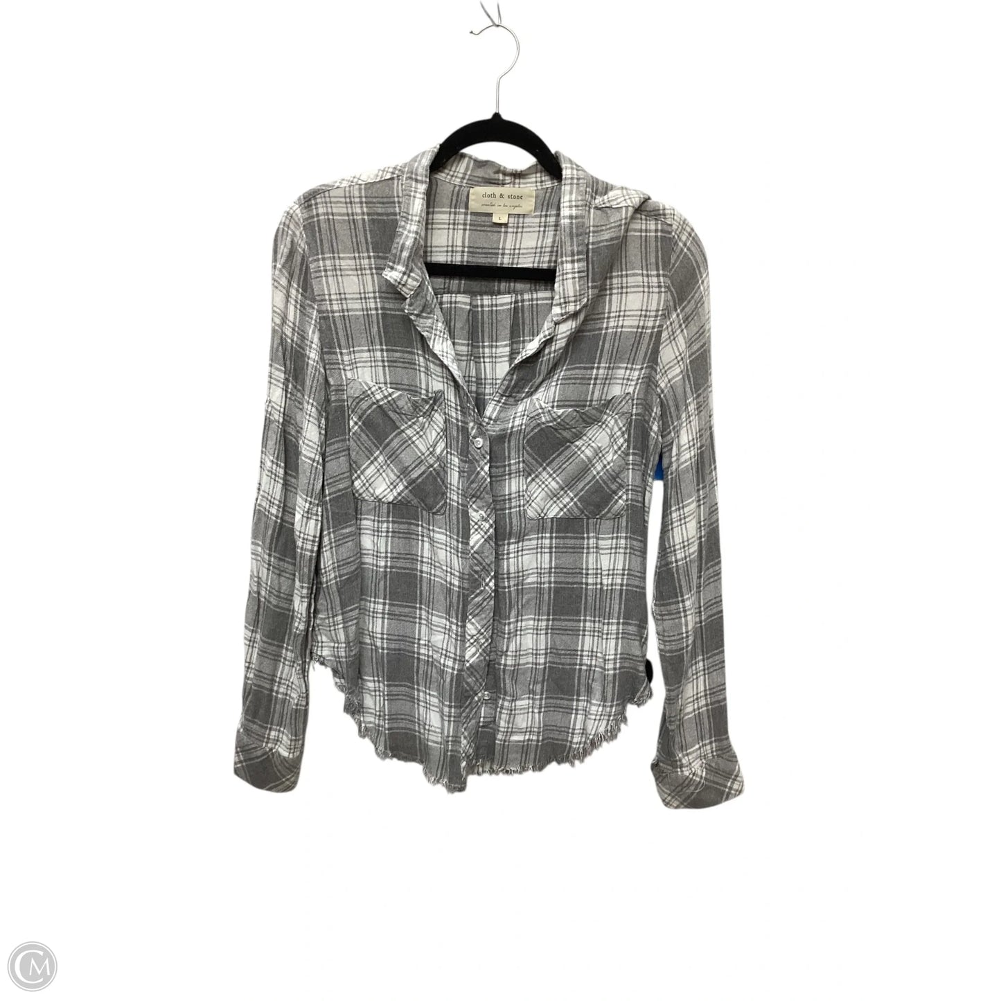 Top Long Sleeve By Cloth & Stone In Grey, Size: S