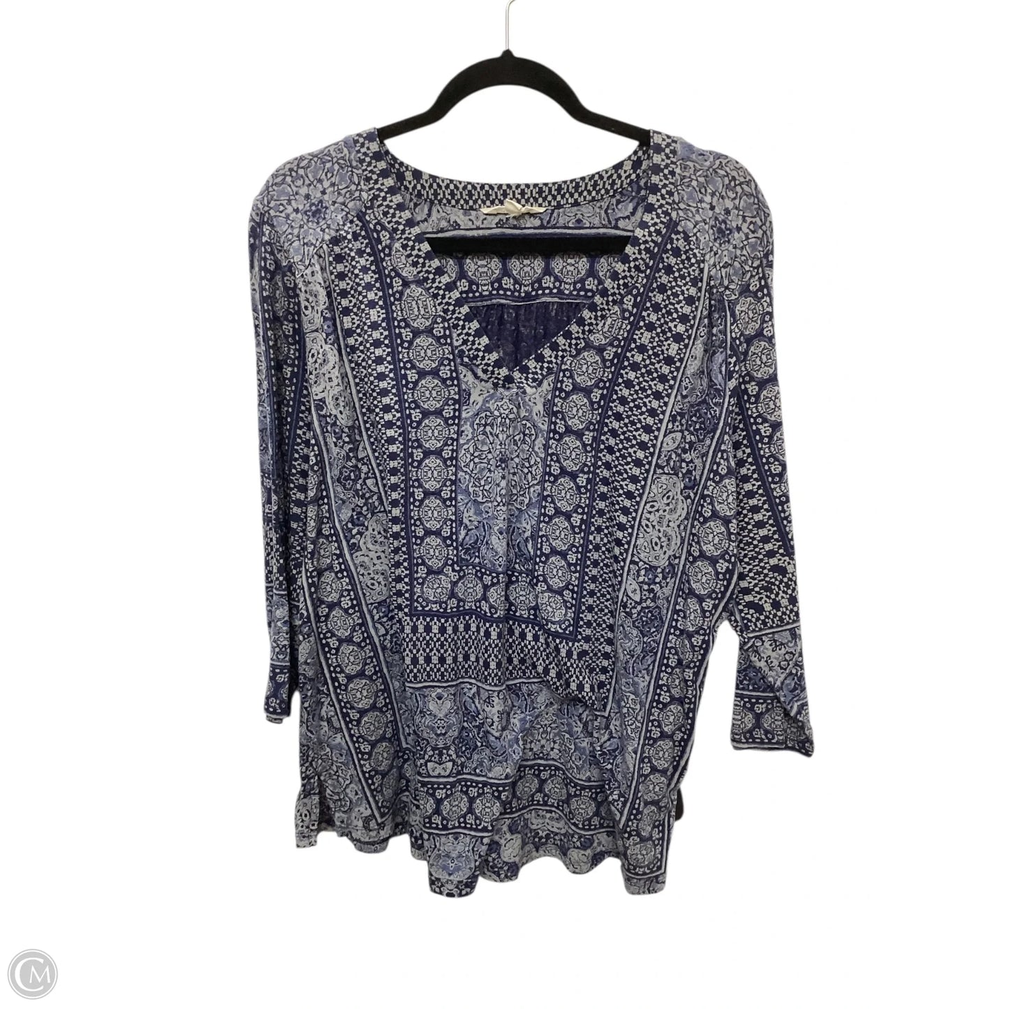 Top Long Sleeve By Lucky Brand In Blue, Size: 1x
