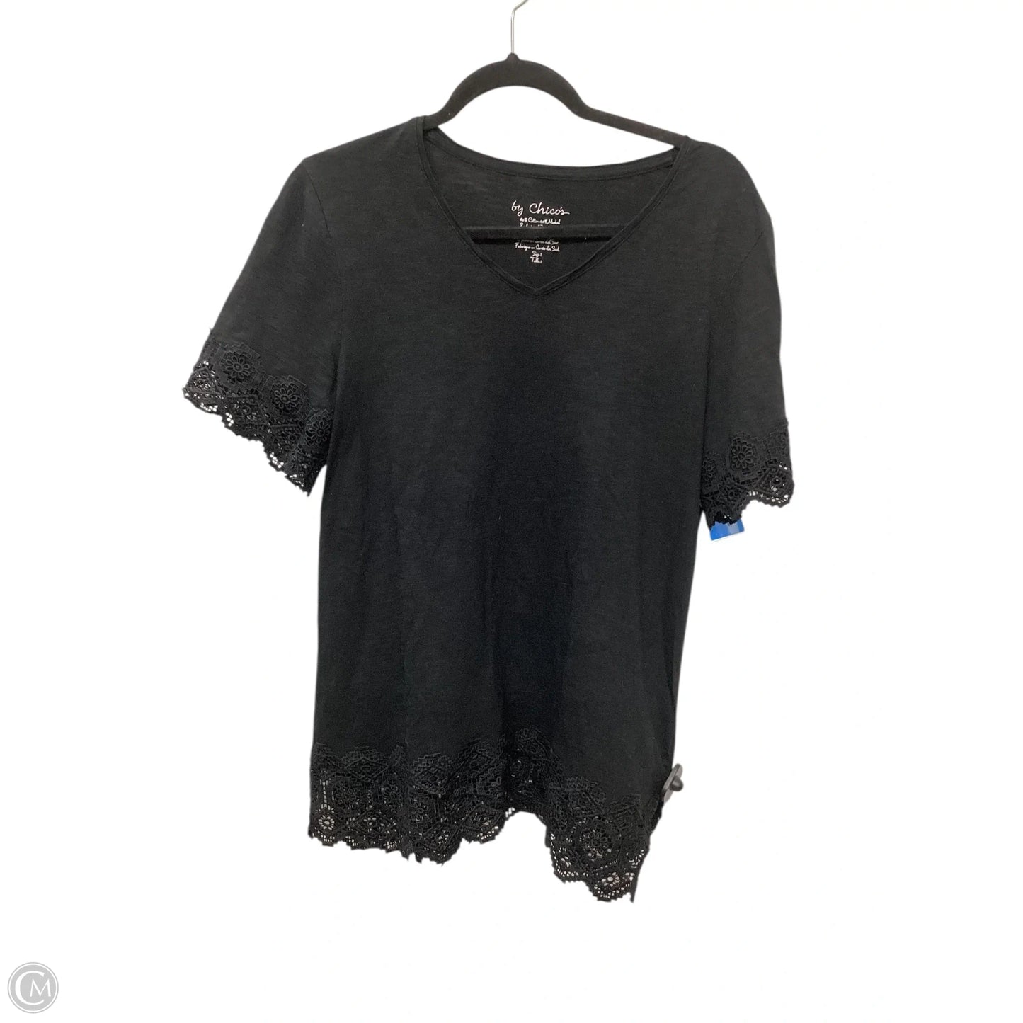 Top Short Sleeve By Chicos In Black, Size: M