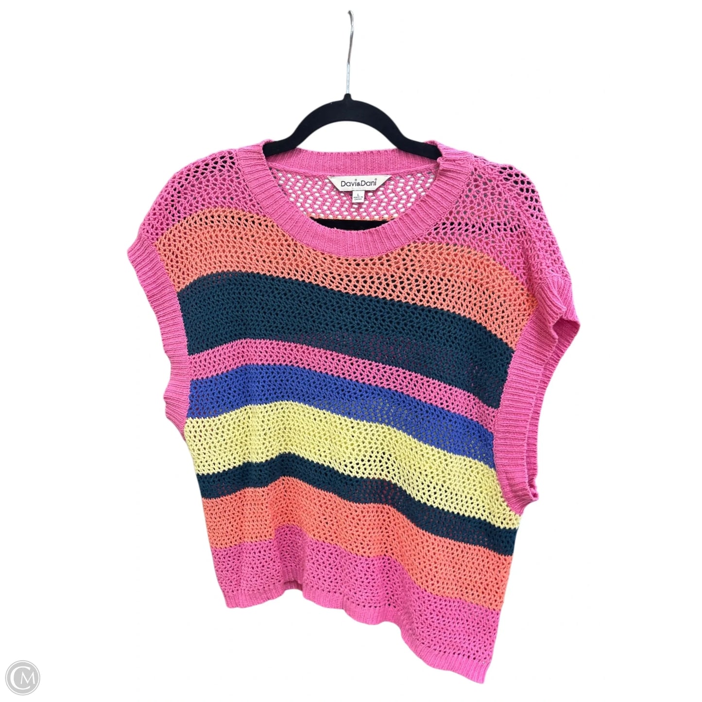 Vest Sweater By Davi & Dani In Striped Pattern, Size: L