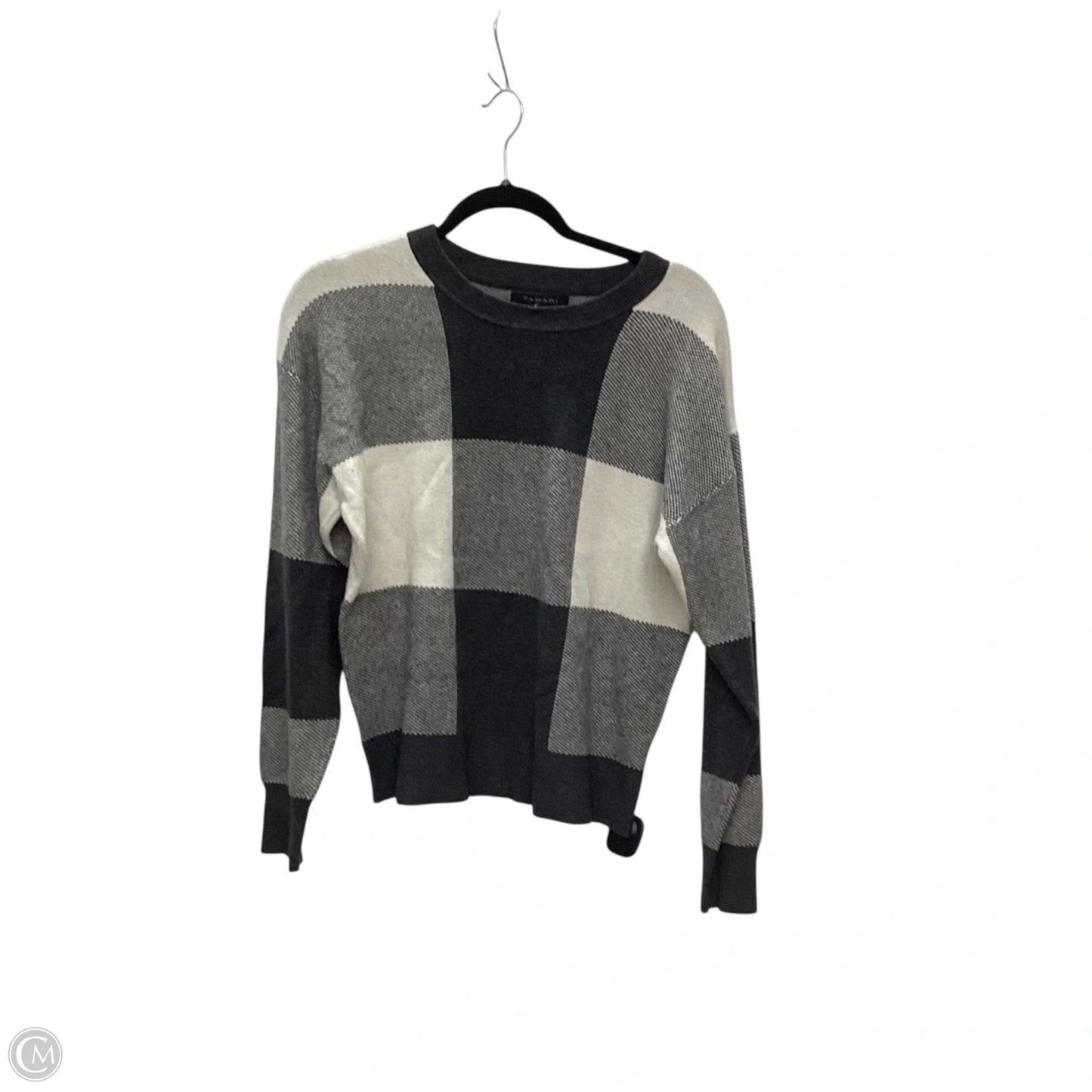 Sweater By Tahari By Arthur Levine In Grey, Size: L