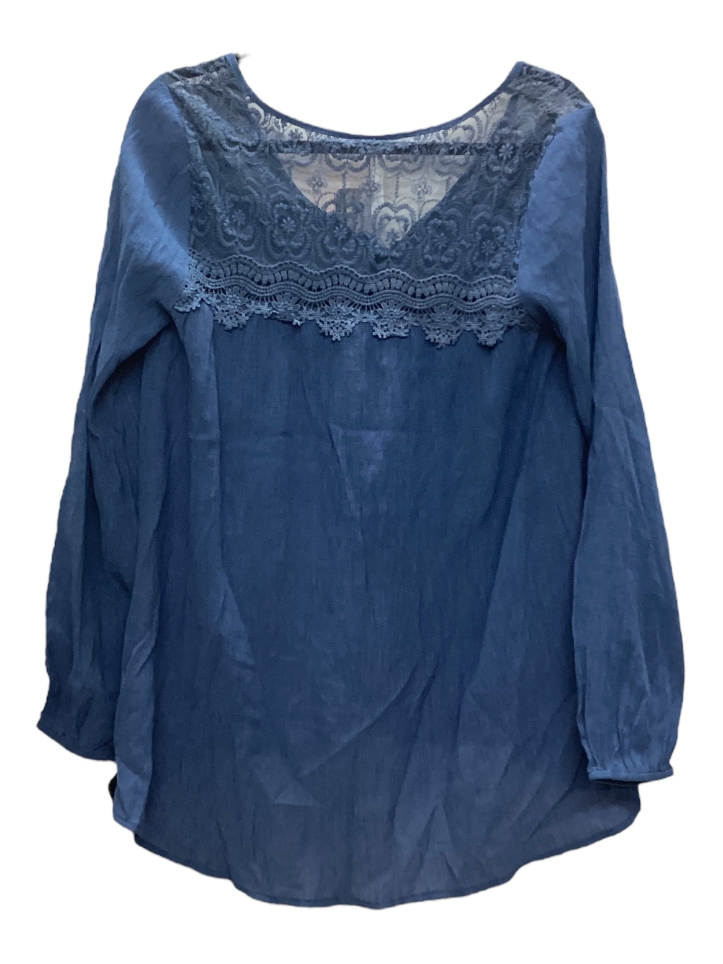 Top Long Sleeve By Andree By Unit In Blue, Size: M