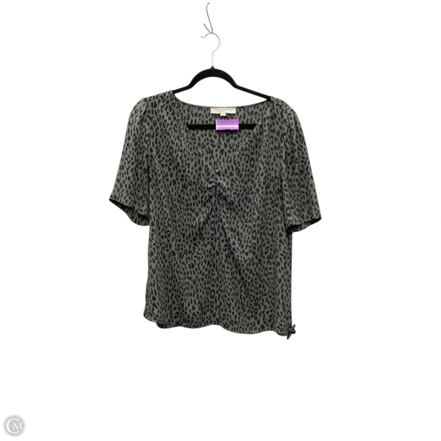 Top Short Sleeve By Loft In Animal Print, Size: L