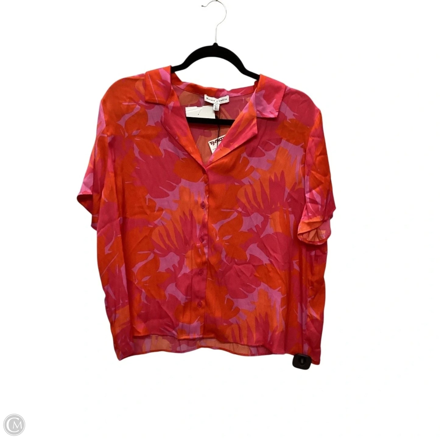 Top Short Sleeve By Cmc In Orange & Pink, Size: L