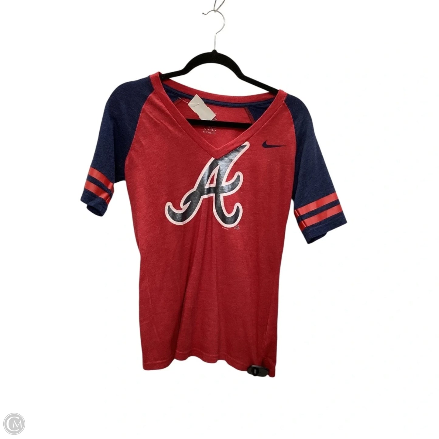 Top Short Sleeve By Nike In Blue & Red, Size: M