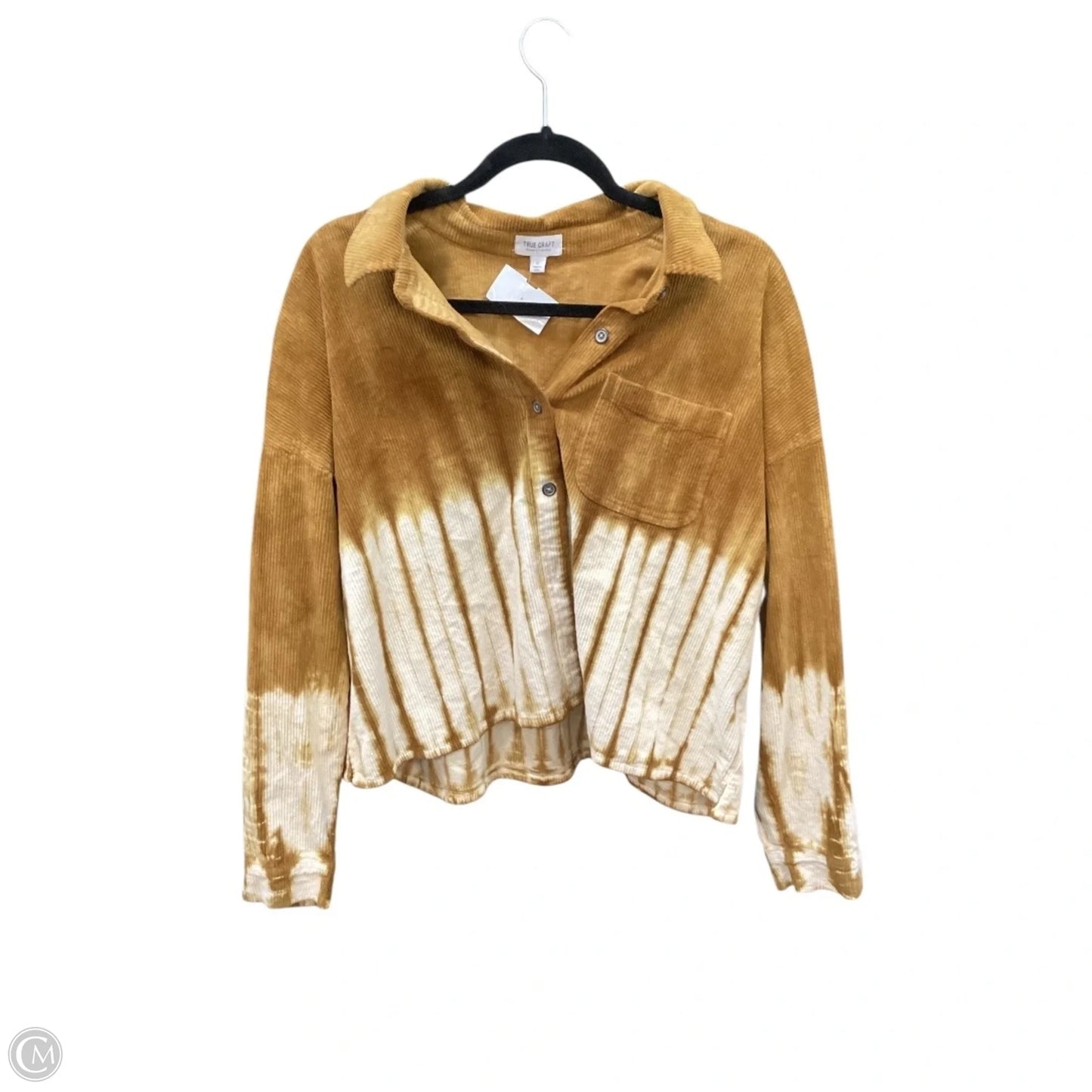 Top Long Sleeve By True Craft In Brown & White, Size: Xl