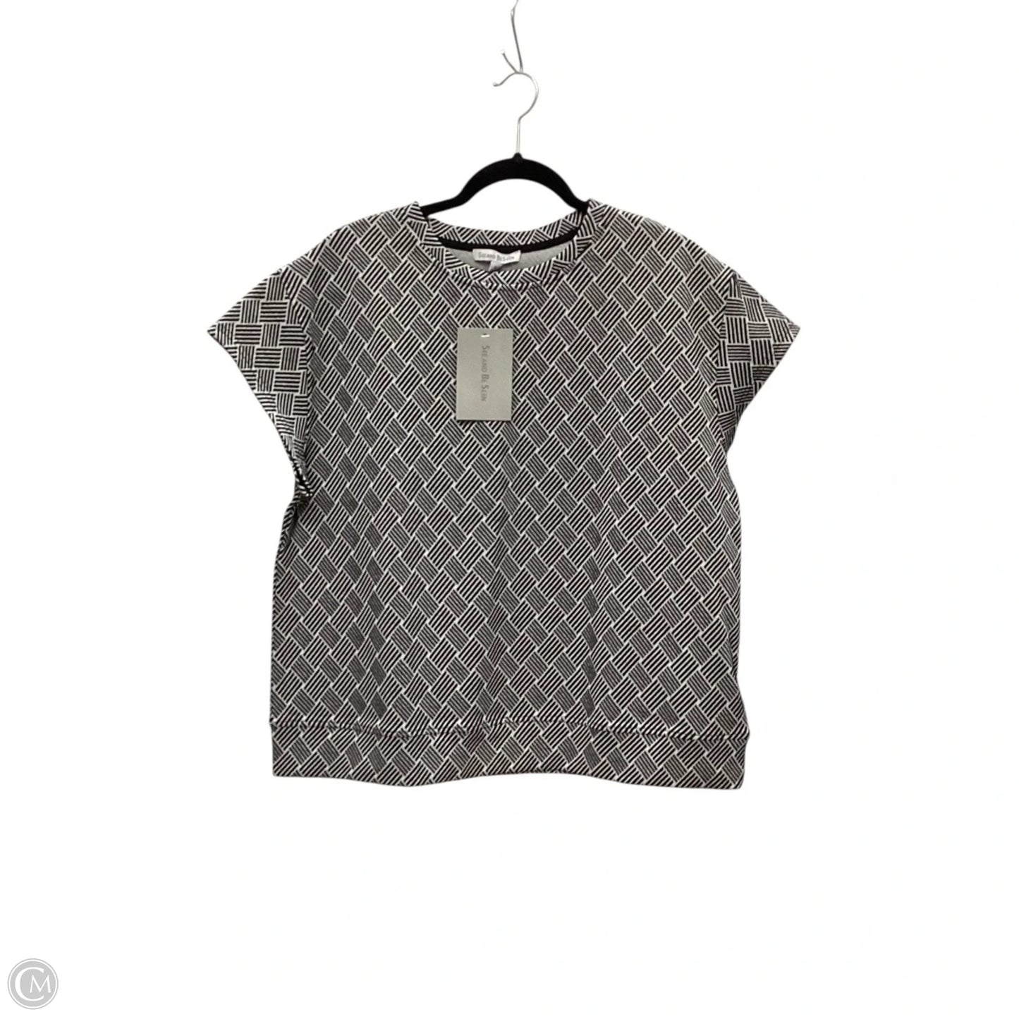Top Short Sleeve By Cmc In Black & White, Size: S