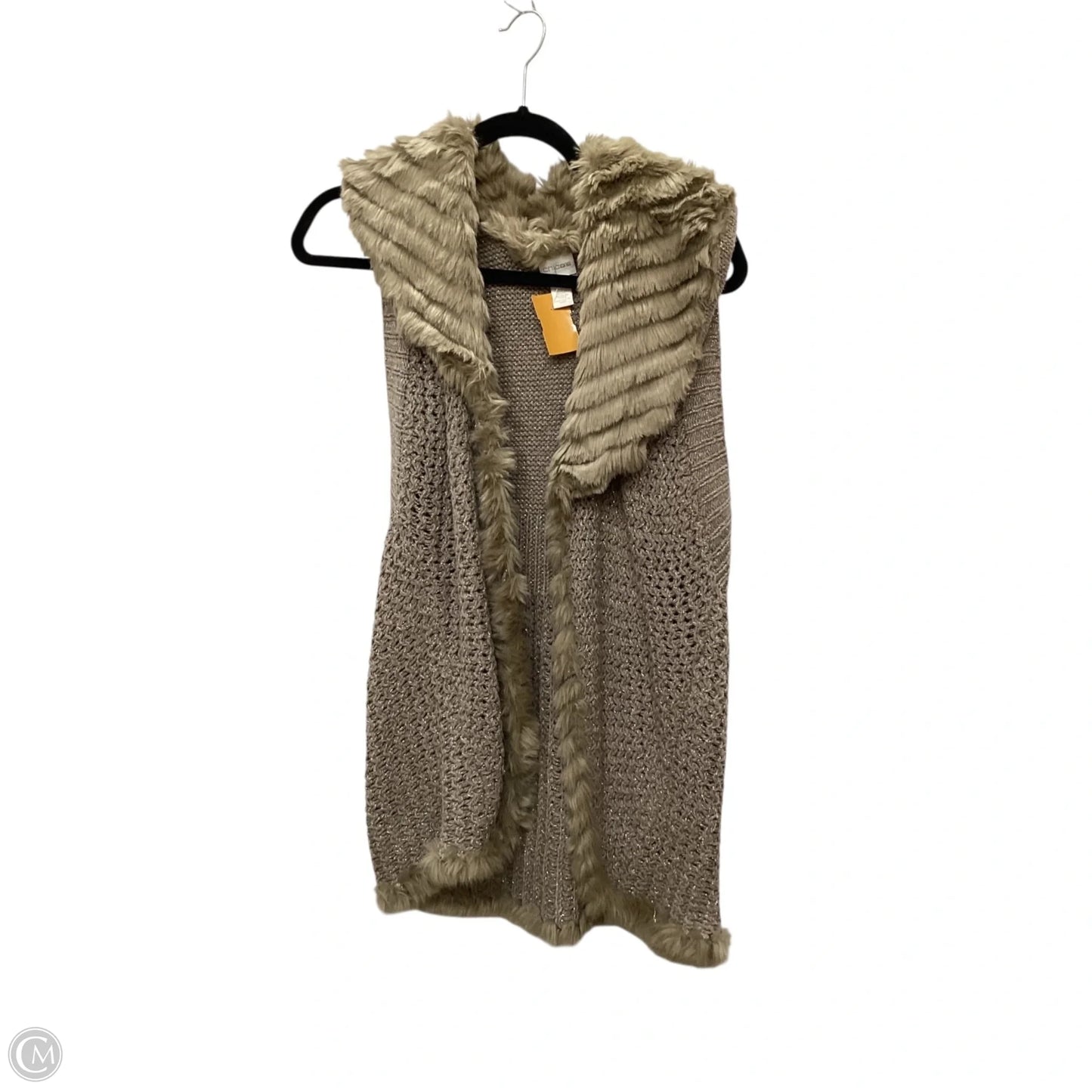 Vest Faux Fur & Sherpa By Chicos In Brown, Size: M