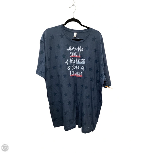 Top Short Sleeve Basic By Clothes Mentor In Blue, Size: 3x