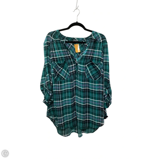 Blouse Long Sleeve By Torrid In Green, Size: 3x