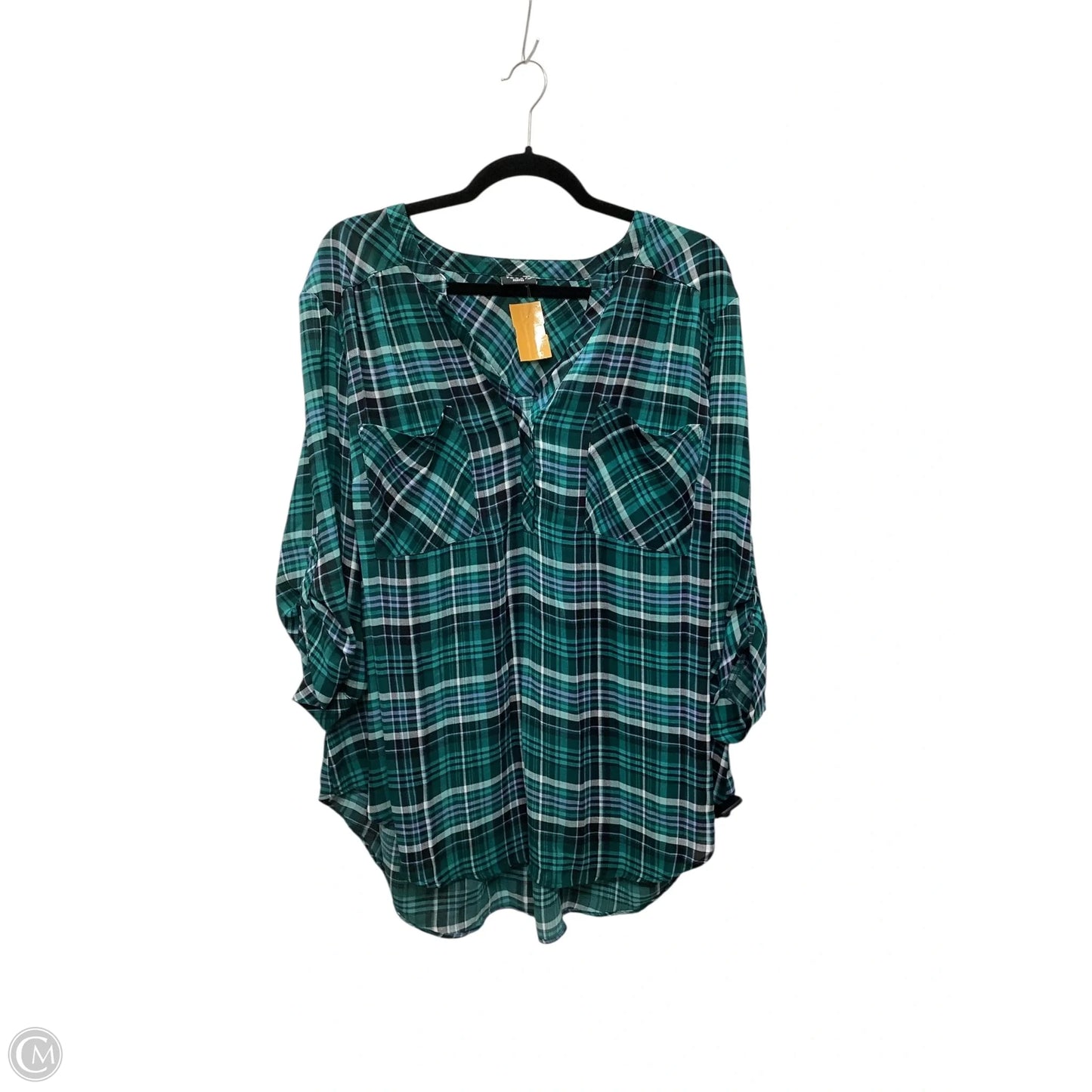 Blouse Long Sleeve By Torrid In Green, Size: 3x