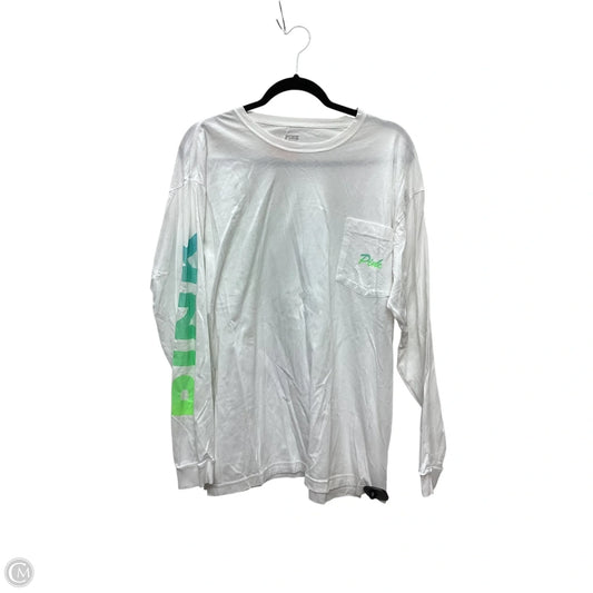 Top Long Sleeve By Pink In White, Size: L