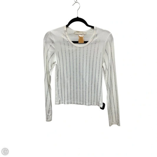 Top Long Sleeve By Clothes Mentor In White, Size: M