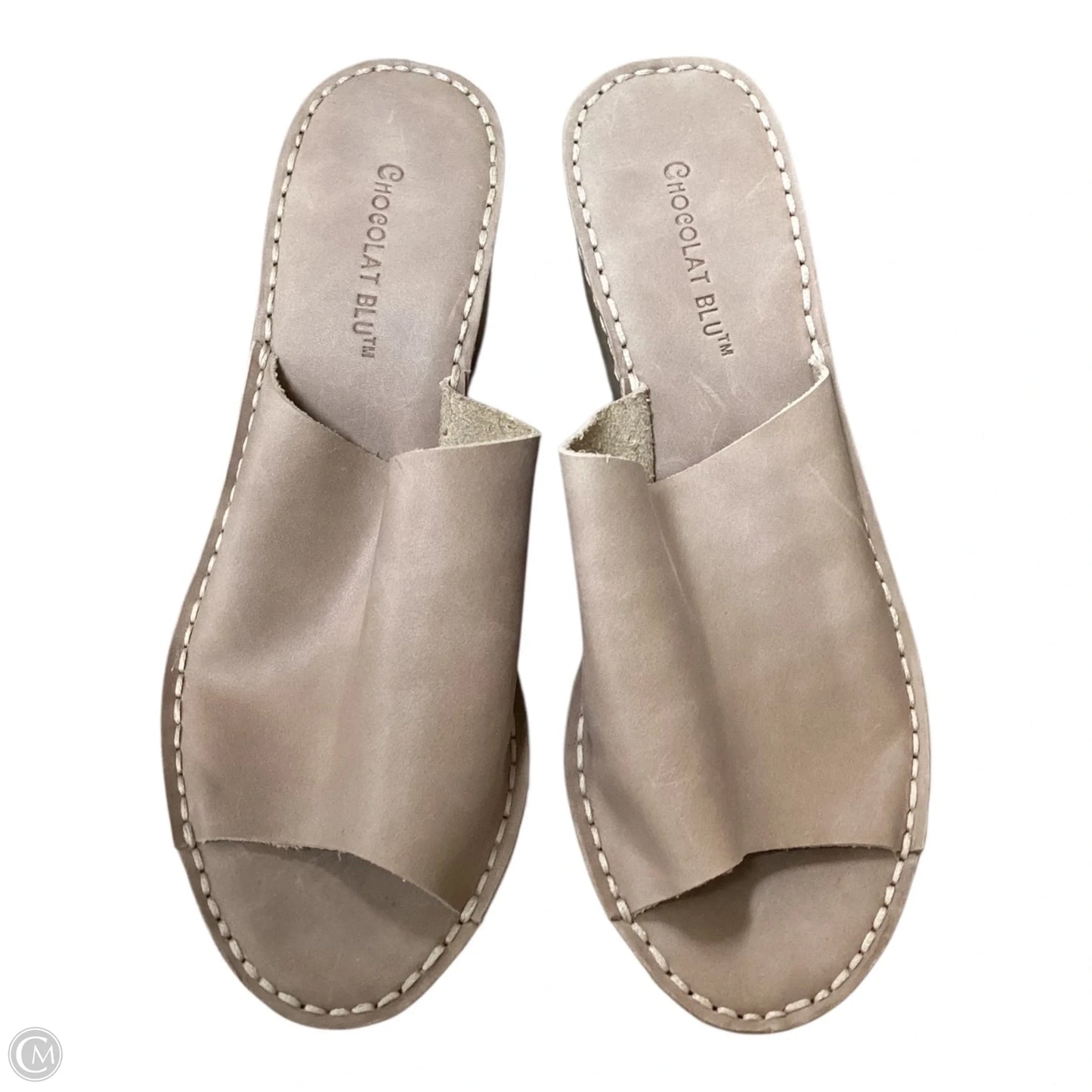 Sandals Heels Wedge By Clothes Mentor In Brown, Size: 6.5