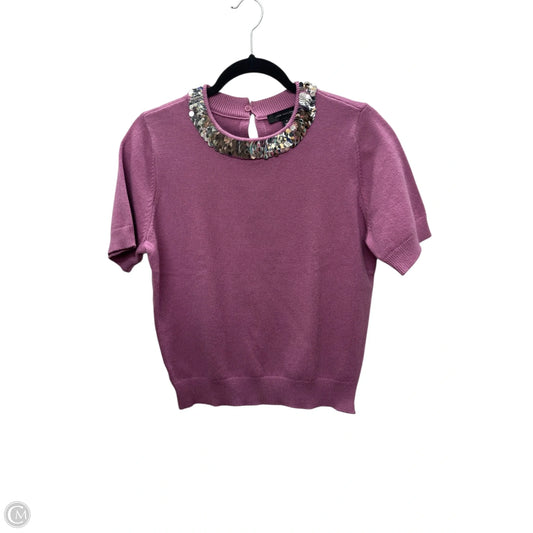 Sweater Short Sleeve By Ann Taylor In Purple, Size: M