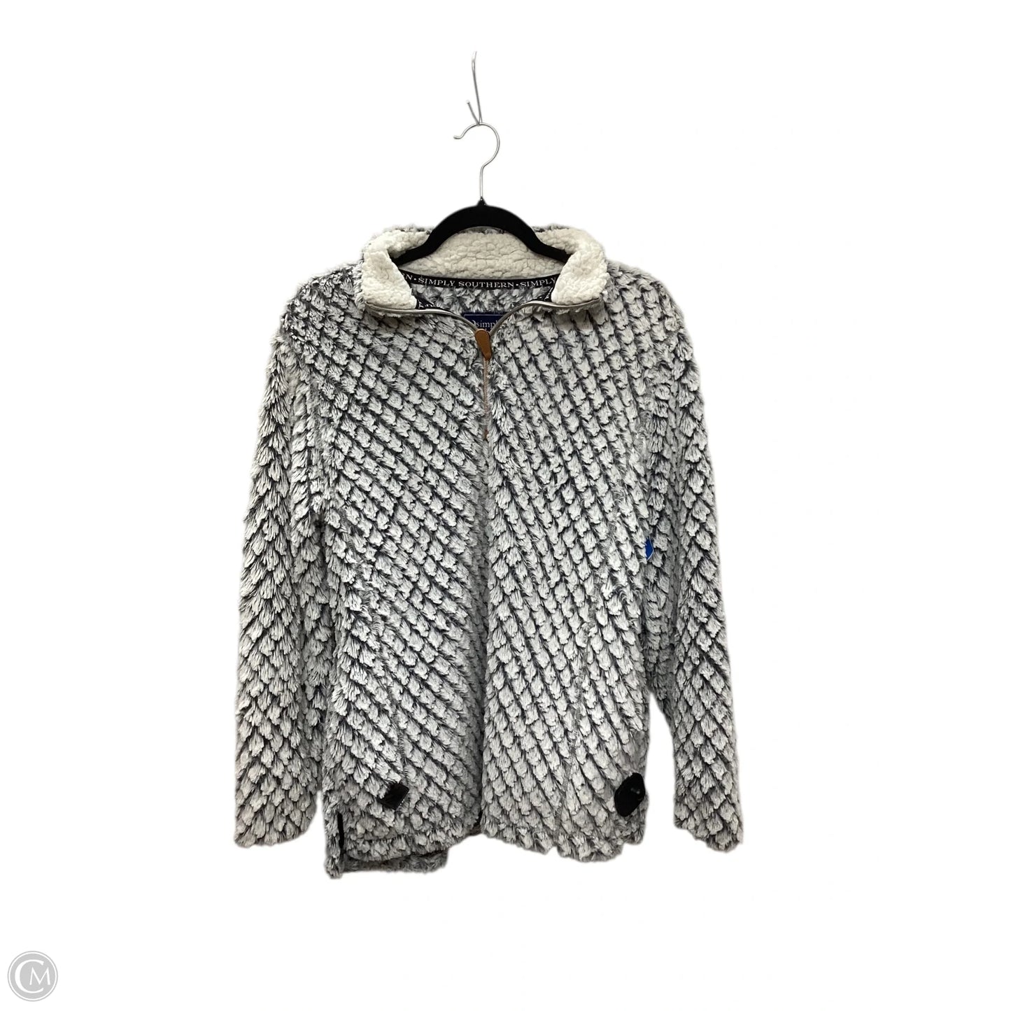 Jacket Faux Fur & Sherpa By Simply Southern In Grey, Size: S