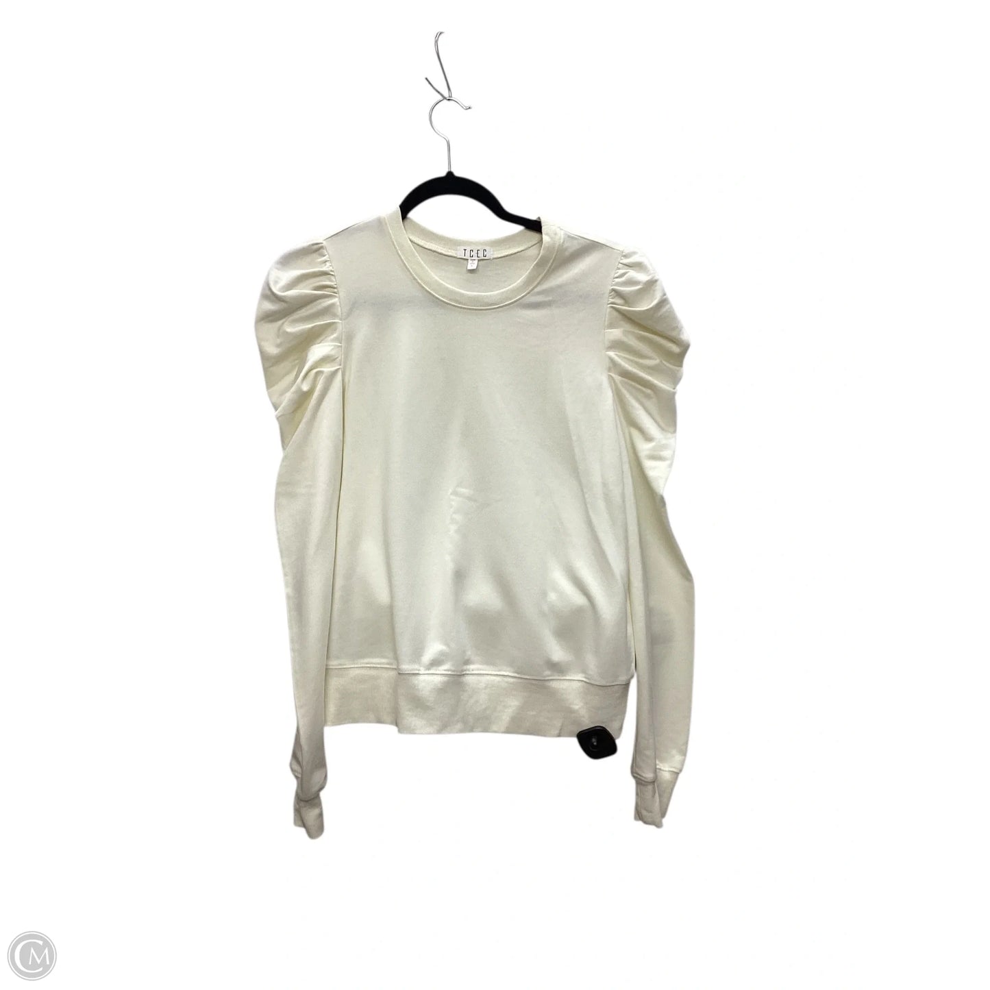 Blouse Long Sleeve By Tcec In Cream, Size: S