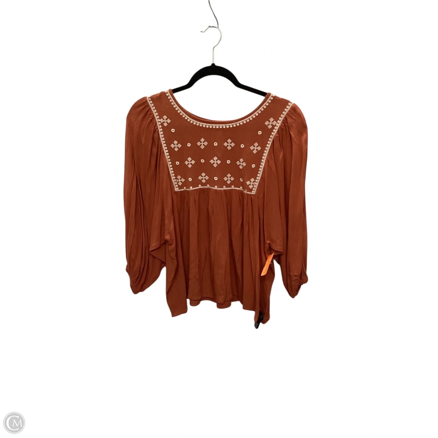 Top 3/4 Sleeve By In Loom In Orange, Size: S