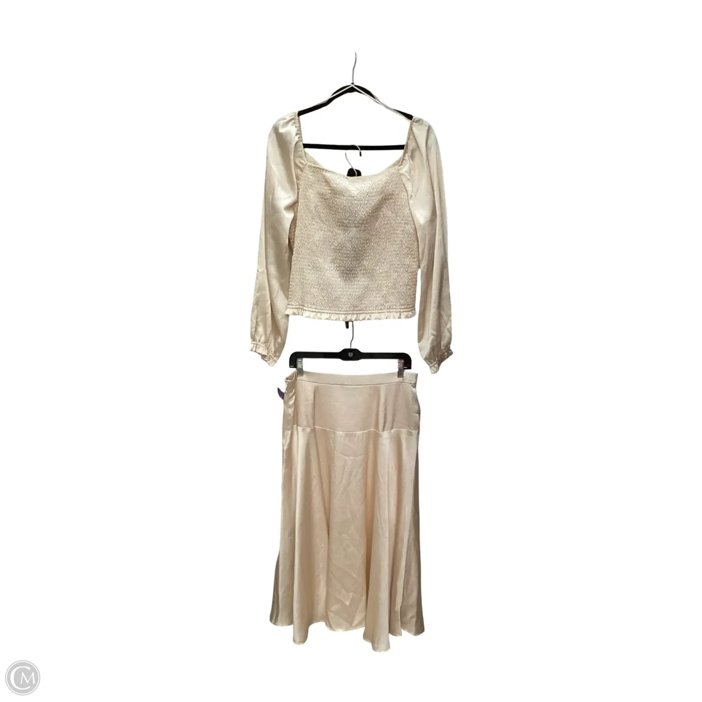 Skirt Set 2pc By Skies Are Blue In Ivory, Size: Xl