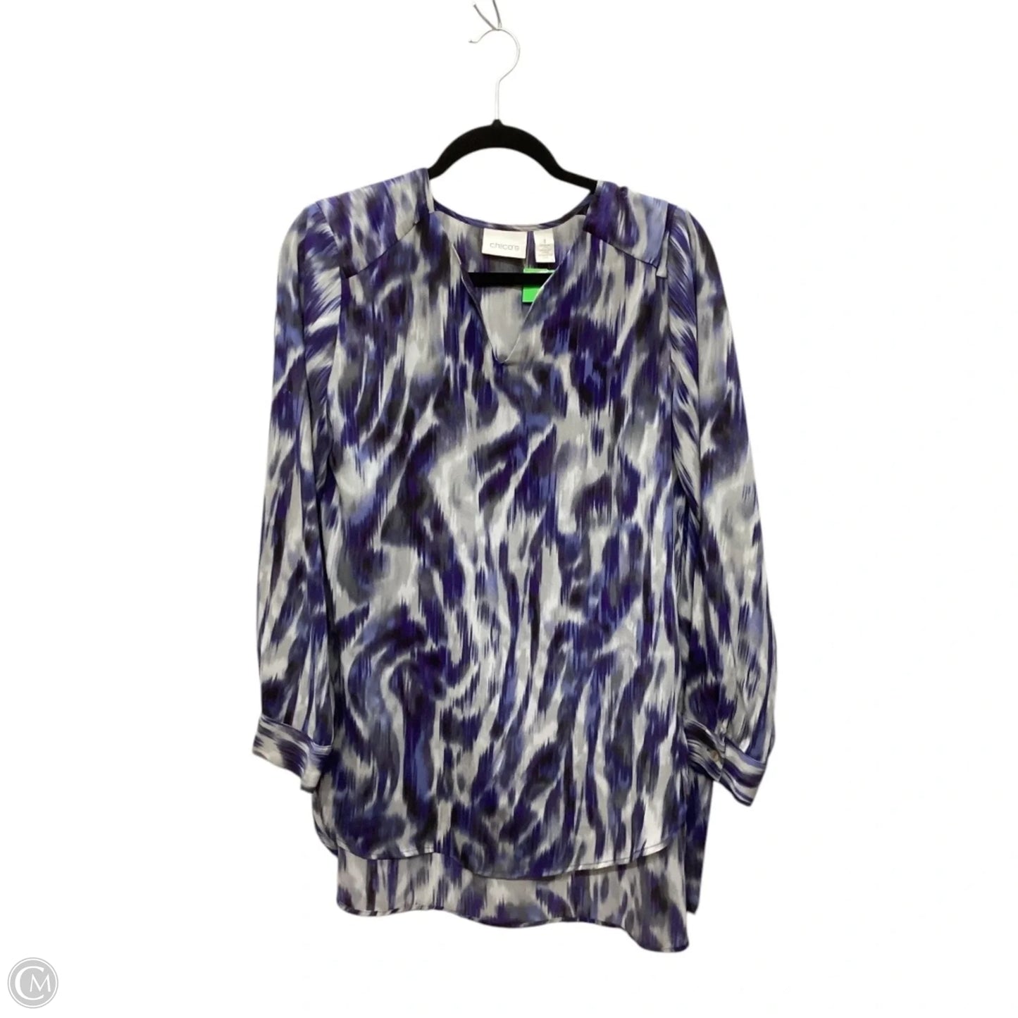 Tunic Long Sleeve By Chicos In Multi-colored, Size: M