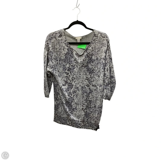 Top 3/4 Sleeve By Chicos In Grey, Size: M