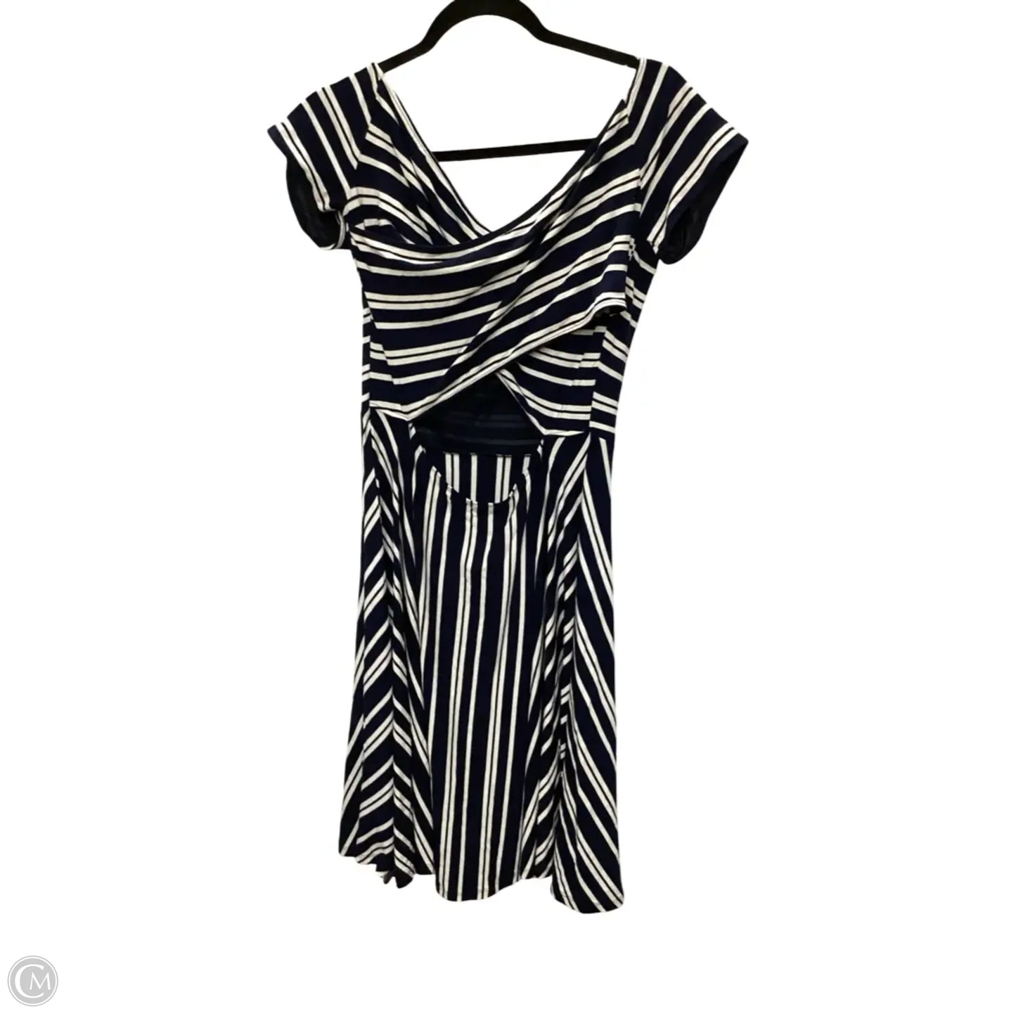 Dress Casual Midi By Loft In Blue & White, Size: M